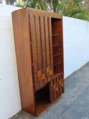 Brutalist Lane Mid Century Modern Bookshelf Display China Cabinet 6303