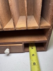 VINTAGE Wooden Desk Office Letter Drawer Box Organizer Wood Knob (10″ Height)