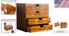 Elegant Stackable Wood Storage Box with 4 Drawers – Ideal for Jewelry and Crafts