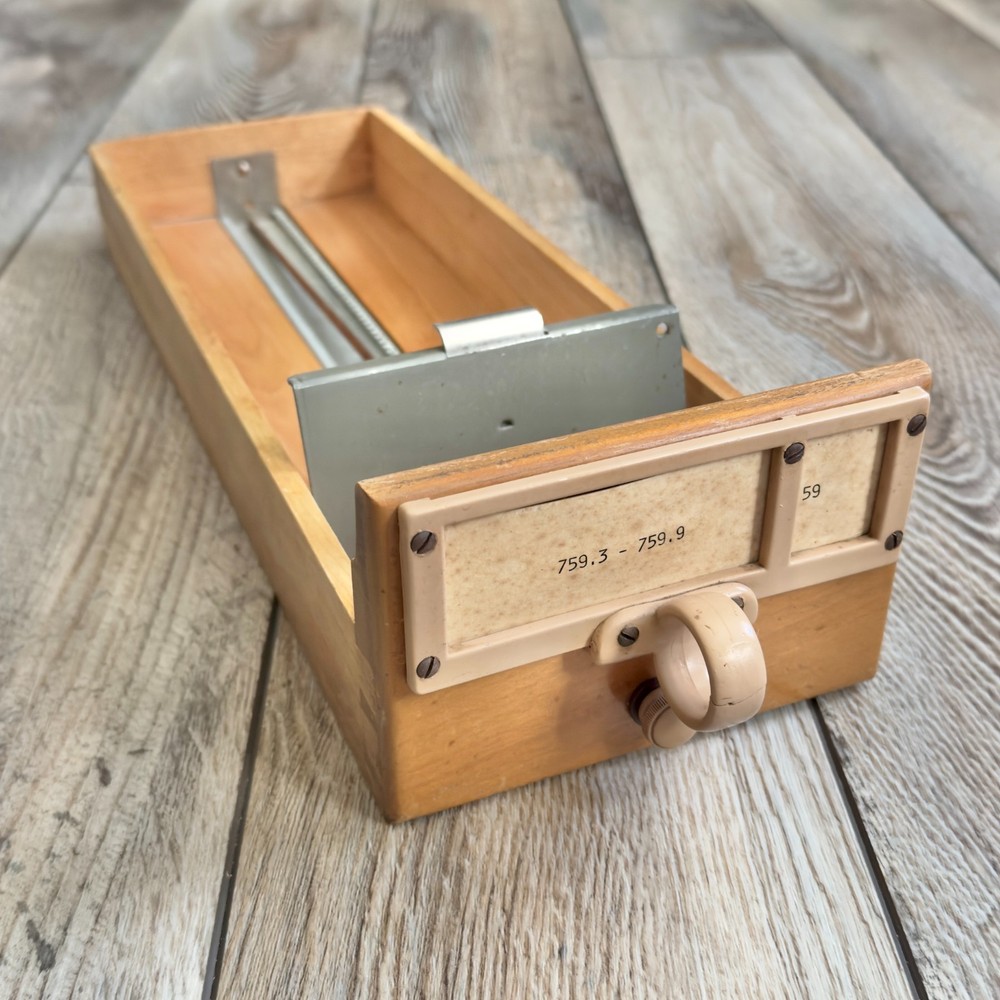 Vintage Library Card Catalog Drawer Unique Plastic Pull Damaged