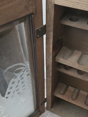 Vintage pipe wall cabinet. Wood And Glass.Sherlock Holmes.16 Slots. Very Nice.