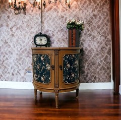 Elegant entry table, Floral cabinet for storage, Medium sized storage cabinet
