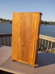 Antique Child’s size Wooden Step Back Cupboard Cabinet