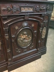 SIGNED A.R. RENAISSANCE BURLED WALNUT CREDENZA