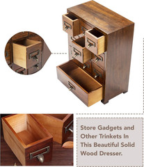 Solid Wood Curio Cabinet with Apothecary Drawers – Fully Assembled Storage