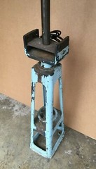 VTG Steampunk Industrial Metal Shop Garage Jack Floor Lamp Old Blue 348-26B