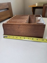 VINTAGE Wooden Desk Office Letter Drawer Box Organizer Wood Knob (10″ Height)