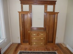 Antique Oak Dining Room China Cabinet Bookcase
