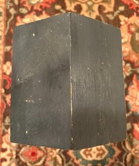 Vintage Rustic Wooden Cabinet Hand Painted with Chicken Wire Mesh Door 25.75″
