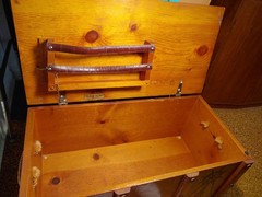 Strand Quality Chest. Hazel Novelty Cabinet Co. Pirate Themed wooden toy box