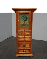 Vintage French Country Storage Cabinet ~ 4 Drawers & Cabinet w Shelves