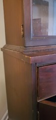 Vintage Sheraton Style American Mahogany China Cabinet with Key and Lock