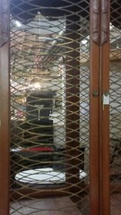 Excellent Carved Mahogany 2 Door China Cabinet Bow Front Yet Slender