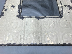 VTG Shabby 11″ Sq. Photo 4×6 Tin Ceiling Mirror Picture Frame Old 1706-25B
