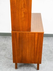 Mid Century Modern China Cabinet Hutch Bassett Walnut Drop Desk Vintage Drawers