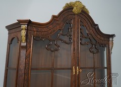 L63333EC: Dutch Style Painted Faux Burl Walnut China Cabinet