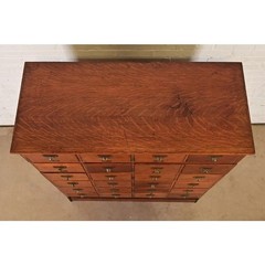 Antique Mission Oak Arts & Crafts Card Catalog or File Cabinet, Circa 1900