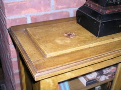 Antique 19th Century Grain Painted Country 2 sliding door Cabinet Chest Bookcase