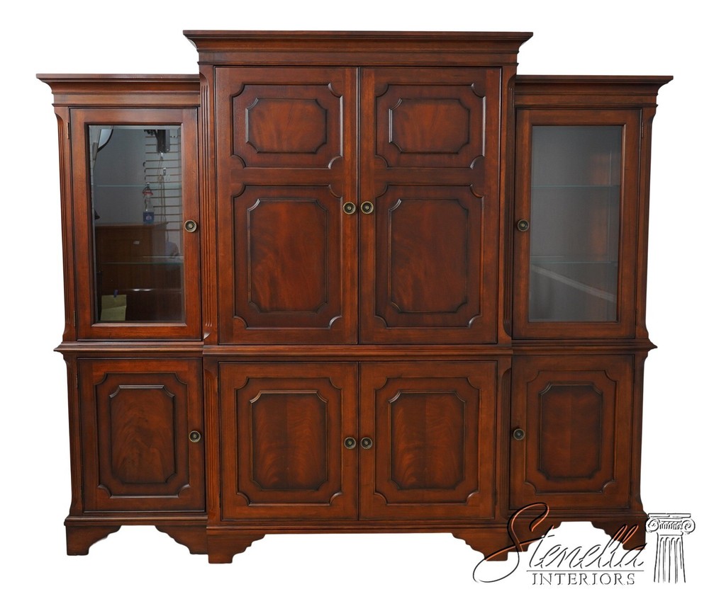 F65808EC: Mahogany Large 3 Section TV Entertainment Bookcase Unit