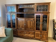 Vintage Solid Oak Wall Unit (German Schrank)