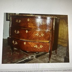 Antique French LXV style Bronze decorations Marble top 3 drawer dresser, 1900