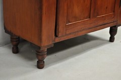 Antique French Country Colonial Pine Wood 50″ H Drysink Kitchen Jelly Cupboard