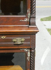 Tiger Oak Step-back China Cabinet~Bookcase~Display Cabinet circa 1890