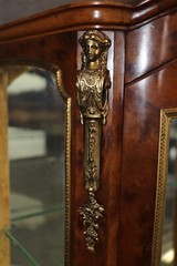 Francois Linke Attributed Louis XV Figural Bronze Ormolu Mahogany Vitrine