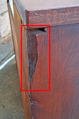 Antique Vintage Victorian Eastlake Solid Walnut Drop Center Dresser Marble Top