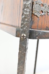 Antique OOAK Handcrafted Iron Stand And Hardware Accent Cabinet Smoking Document
