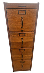 Antique Tiger Oak Filing Cabinet H.S Crocker San Francisco four Drawers c1905