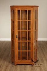 Stickley Mission Collection Oak Corner Curio Cabinet