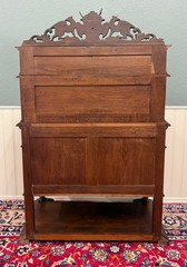 Antique French Renaissance Revival Hunt Buffet Server Sideboard Dark Oak 19C
