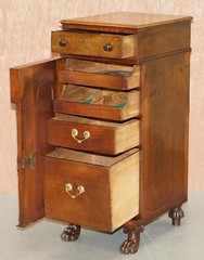RARE PAIR OF HUGE WILLIAM IV 1830 FLAMED MAHOGANY SIDE CABINETS CAMPAIGN DRAWERS