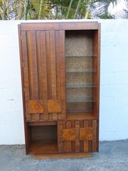 Brutalist Lane Mid Century Modern Bookshelf Display China Cabinet 6303