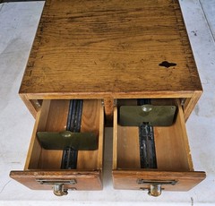 Two Drawer Golden Oak Library Card Catalog Index File Cabinet-Gaylord Bros