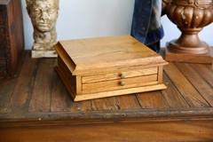Antique apothecary specimen cabinet hardware parts bin wood drawer dental VTG