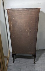 Antique Edwardian Mahogany Glass Display Curio Cabinet Queen Anne Chippendale