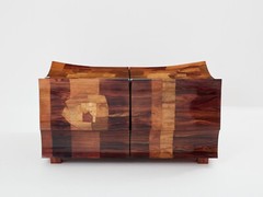 Michel Lefevre veneer marquetry cabinet bar chest 1960