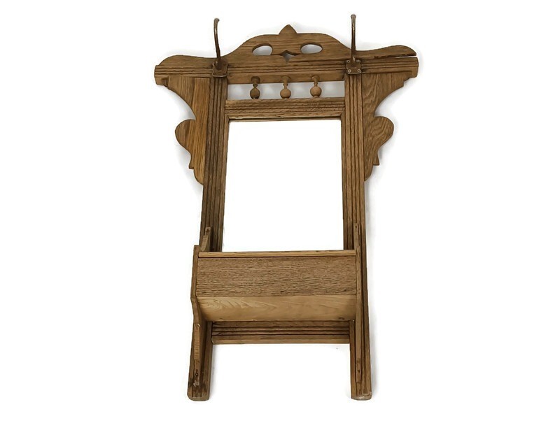 antique comb wall hanging cabinet mirror hallway shaving cabinet hooks