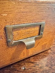 Shaw Walker Oak Antique File card drawer, single drawer 14″ 3″x5″card