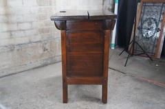 20th Century Korean Elmwood Rice Chest Storage Bin Tansu Altar Cabinet Locks 38″