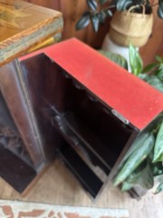 Vintage Chinese Cabinet Chinoiserie Asian style Folding Liquor French Bar Brass