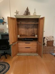 Large Seafoam Green Entertainment/TV Hutch