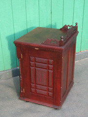 Antique Carved Rosewood Victorian Eastlake Sewing Machine Cabinet Cupboard Desk