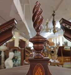 Pair of English Regency Style Mahogany Inlaid Corner Cabinets