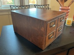 Antique Globe Quarter Sawn Oak Card Catalog Desktop