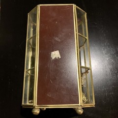 Vintage Butterfly Taxidermy Floral In Brass And Glass Curio Cabinet 8 1/4”x5”x4”