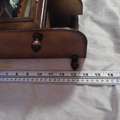Vintage Curio Wood Cabinet With Glass Door Knick Knack Shelf Trinket Holder