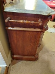 Antique Victorian Marble Top Wash Stand w/ Backsplash and Towel Bars 1875-1899
